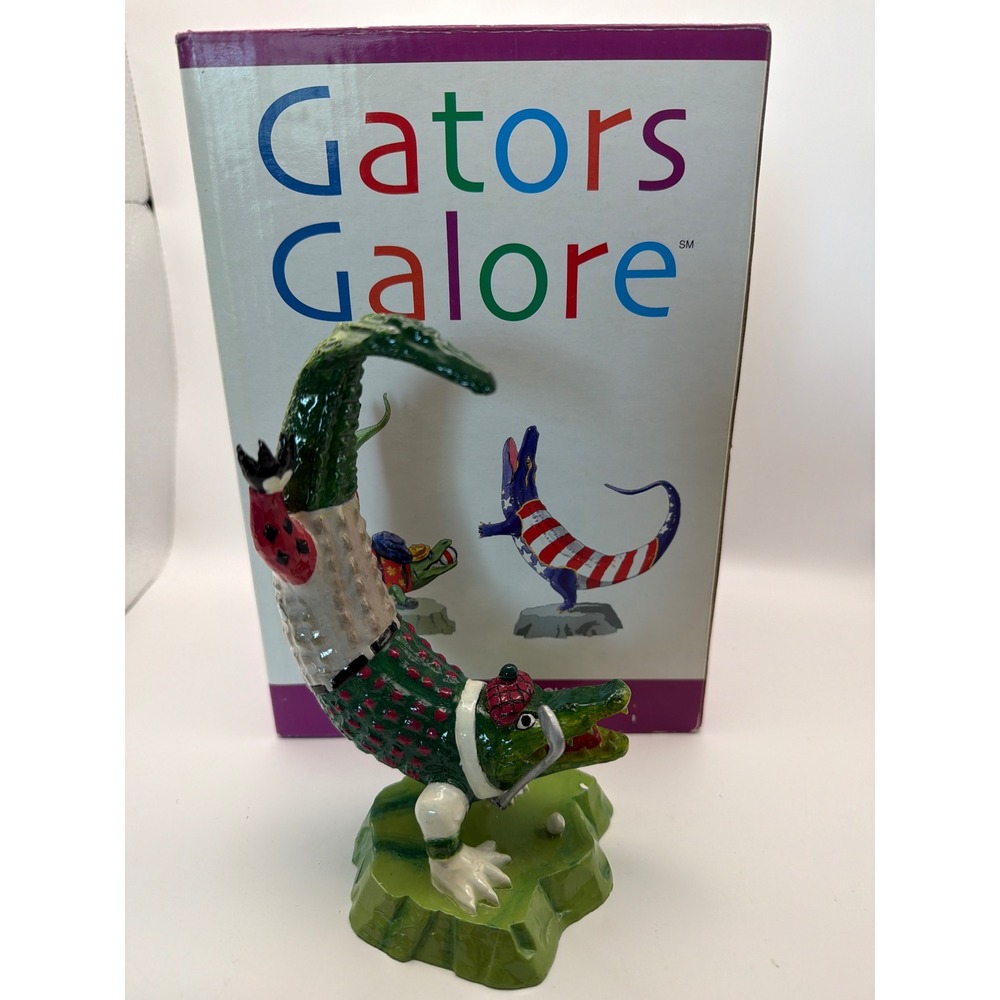 Gators Galore 2002 Hole in One Limited Edition Golfing Alligator Figurine Boxed